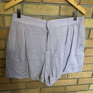 Zara Lilac Purple Crinkled Gauze High Rise Shorts Women’s Size XL